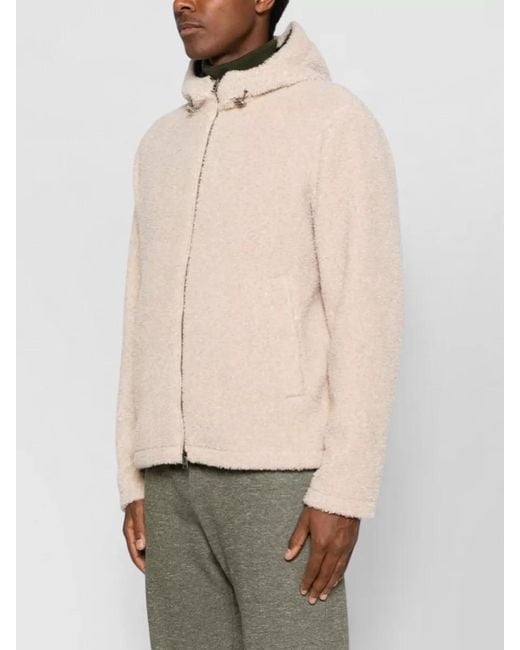 Herno Natural Hooded Down Coat Long Sleeves Pockets for men
