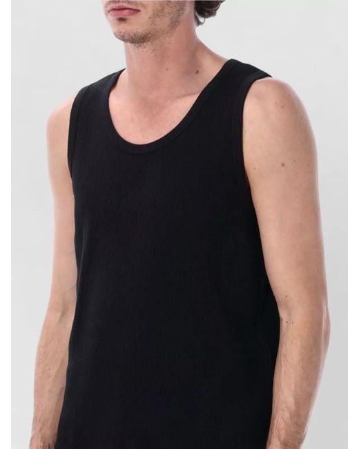 Studio Nicholson Black Knit Tank Top Sleeveless Round Neckline for men