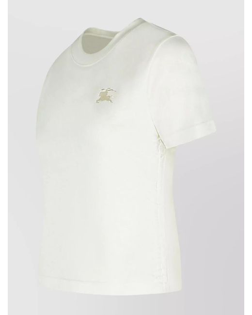 Burberry White Cotton Ribbed Regular-Fit T-Shirt