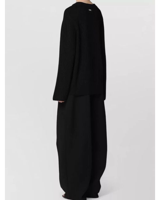 MICHAEL Michael Kors Black Merino Wool Crew Neck Long Sleeve Sweater