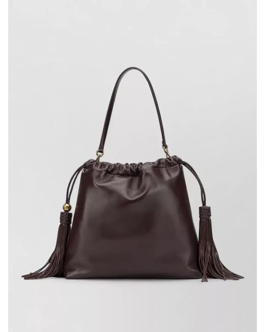 Etro Brown Kalispera Medium Shoulder Bag Tassel Strap