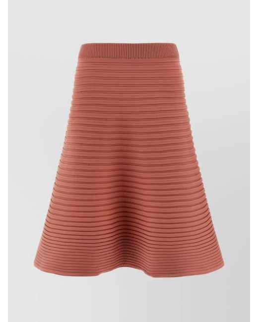 Pleats Please Issey Miyake Red Pleated A-Line Skirt