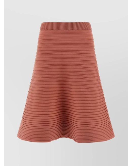 Pleats Please Issey Miyake Red Pleated A-Line Skirt