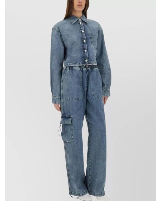 Moschino Blue Denim Cropped Jacket