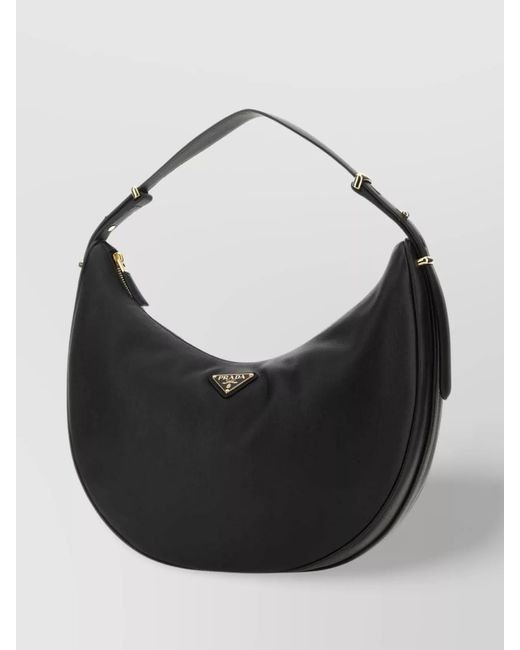 Prada Black Na Calf Leather Shoulder Bag