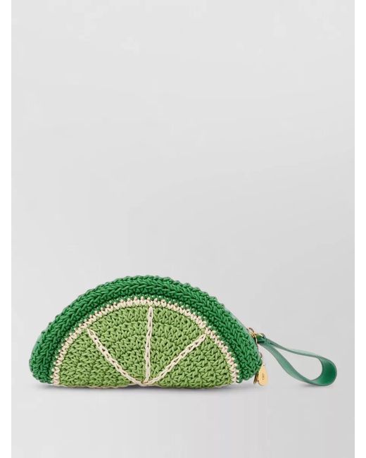 Chloé Green Tropicus Waxed Rope Mini Clutch Bag
