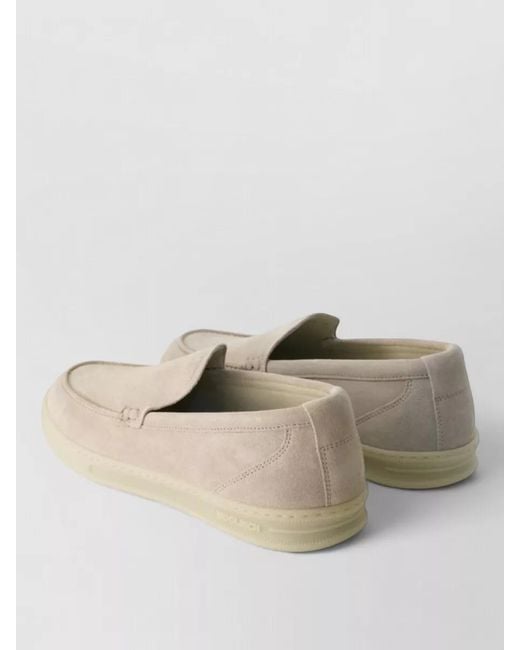 Woolrich Natural Suede Round Toe Sneakers Rubber Sole Stitch for men