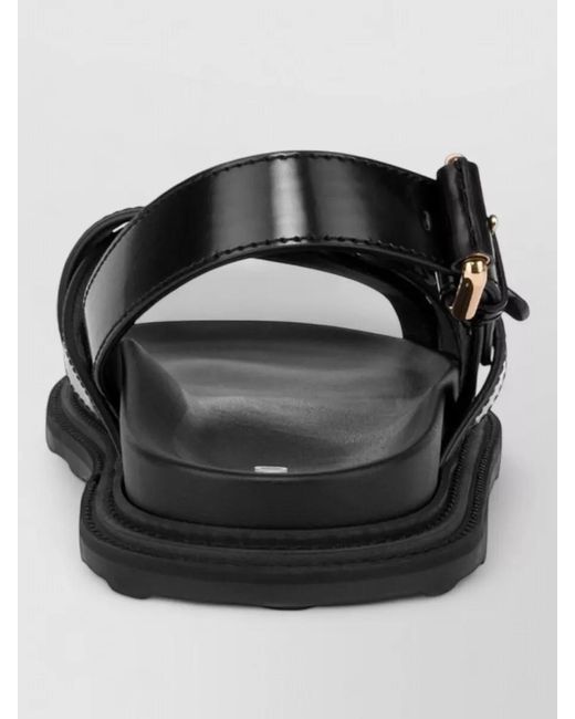 Moschino Black Leather Sandals for men