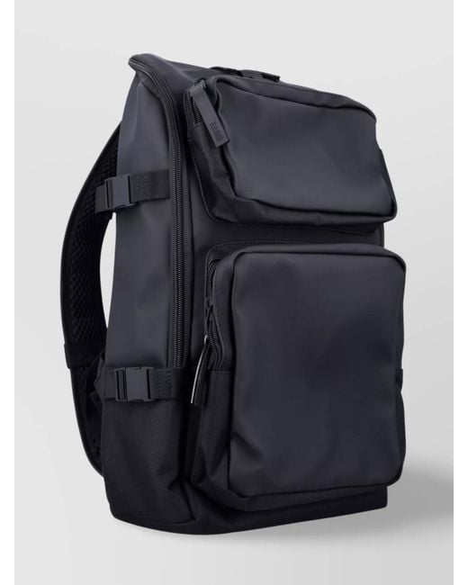 Rains Blue Large Rolltop Backpack Multiple Pockets for men