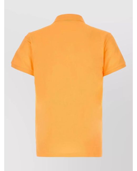 Polo Ralph Lauren Orange Piquet Polo Shirt Collar Short Sleeves for men