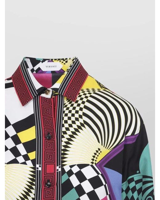 Versace Blue Teatro Foulard Shirt Regular Fit Collar