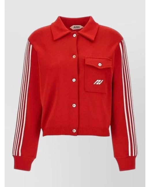 Autry Red Cropped Cardigan