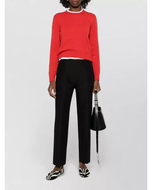 Totême Black Silk Wool Slim-Fit Straight Trousers