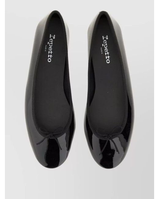 Repetto Black Ballerina Shoes Lili Bow Detail Glossy