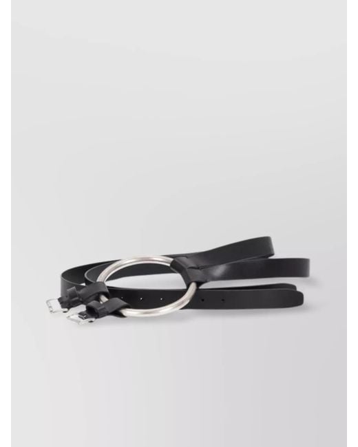 個性的アクセント♪【Ann Demeulemeester】Bobby ダブルベルト Ann Demeulemeester Bobby Double Belt - Black | B0012126LT128099