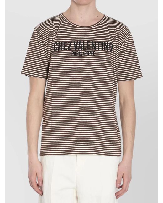 Valentino Garavani White Striped Regular-Fit T-Shirt for men
