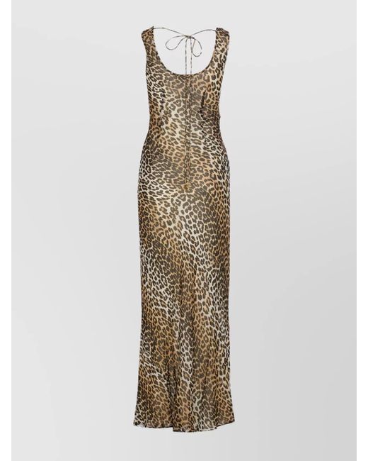 Ganni Brown Leopard Print Dress