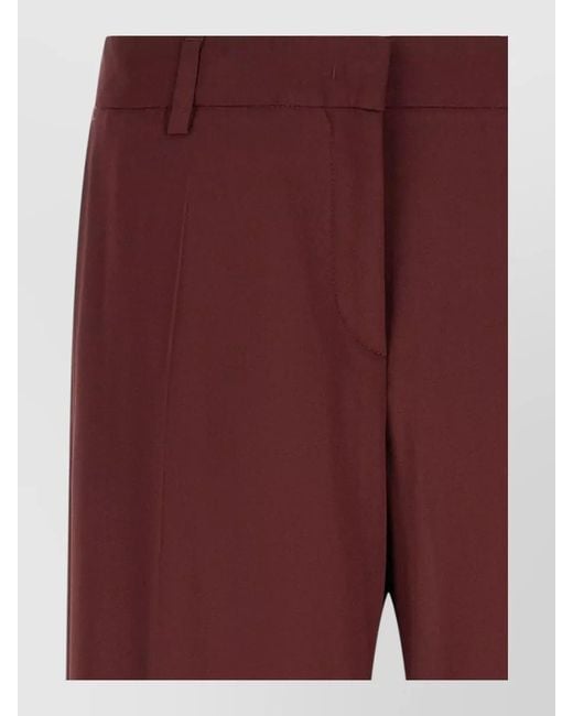 Alberto Biani Purple Wide Leg Pants Belt Loops Side Pockets