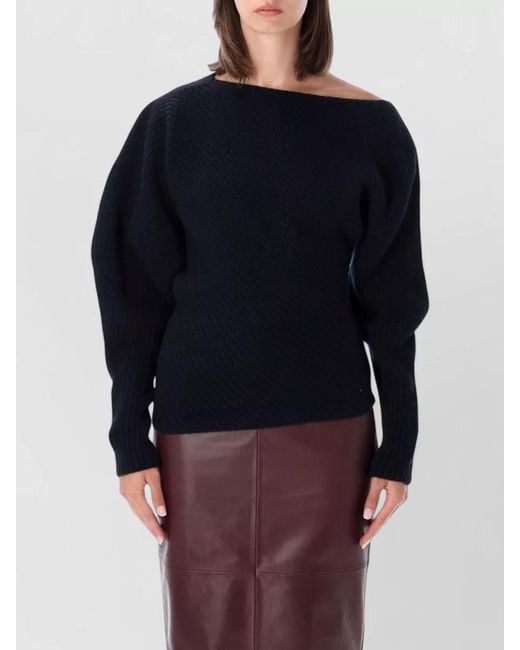 Alberta Ferretti Blue Merino Cashmere Knit Top Long Sleeves