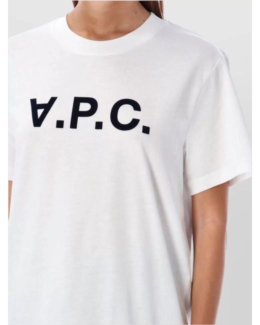 A.P.C. White Organic Cotton Logo-Print Short-Sleeve T-Shirt