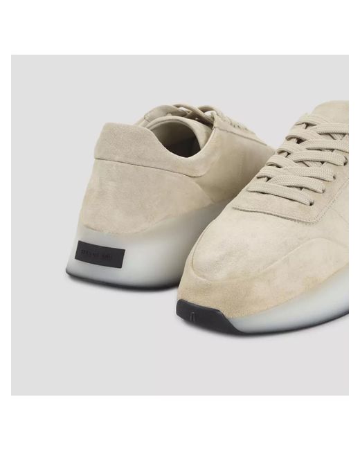 Fear Of God White Suede Leather Low-Top Sneakers for men