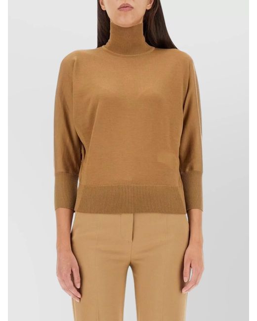 Max Mara Natural Wool High Neck Jumper
