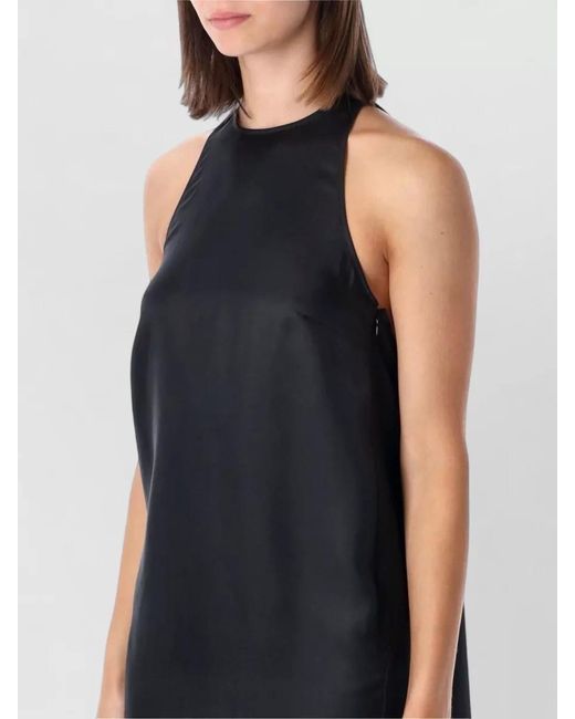Loulou de Saison Black Bruna Halter Backless Lightweight Mini Dress