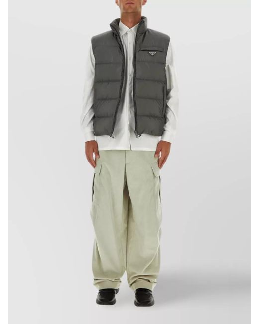 Prada White Stretch Poplin Shirt for men