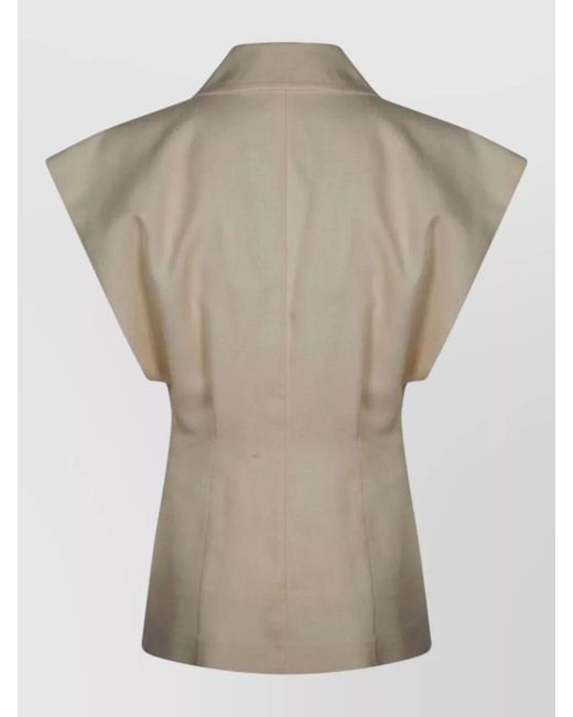 Pinko Natural Tailored Jacket Structured Shoulders Notched Lapel
