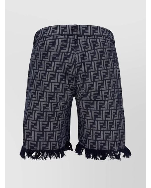 Fendi Blue Denim Bermuda Shorts for men