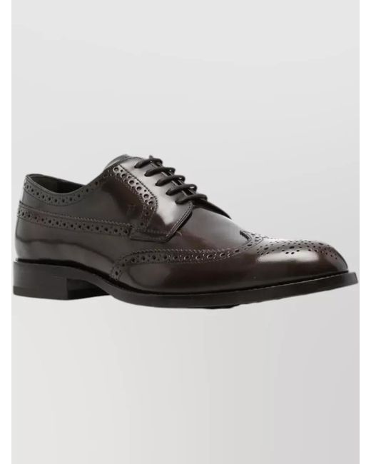 Tod's Gray Leather Derby Shoes for men