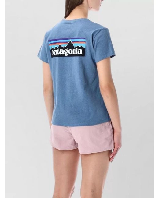 Patagonia Blue P 6 Crewneck Short Sleeve Straight Hem T-Shirt
