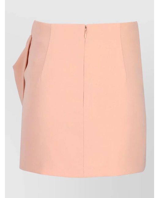 Elisabetta Franchi Pink Skirt Featuring Decorative Bow Tone Hardware