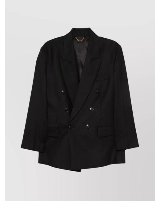 Victoria Beckham Black Blazer Double-Breasted Padded Shoulders