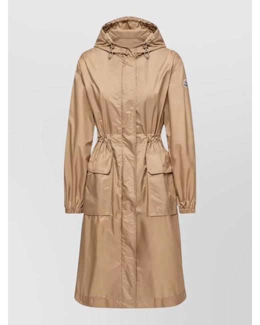 Moncler Natural Hiengos Hooded Parka Coat Adjustable Waist