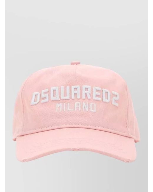 DSquared² Pink Cotton Baseball Cap