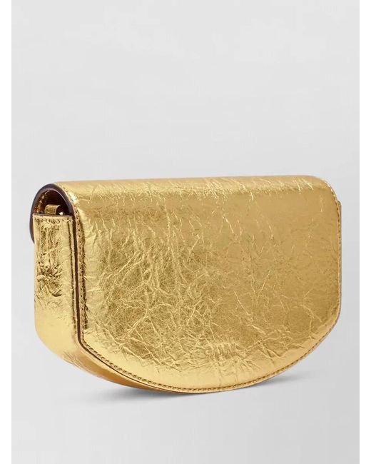 Ganni Metallic Lulu Chain Wallet Crossbody Bag
