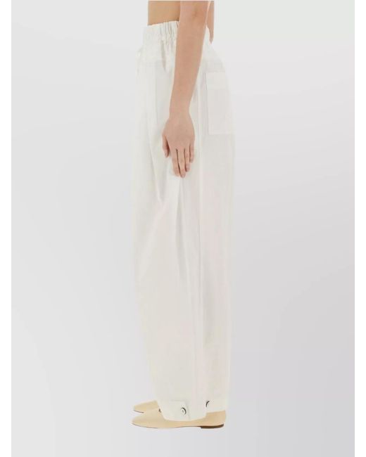 Jil Sander White Oversized Wide-Leg Trousers