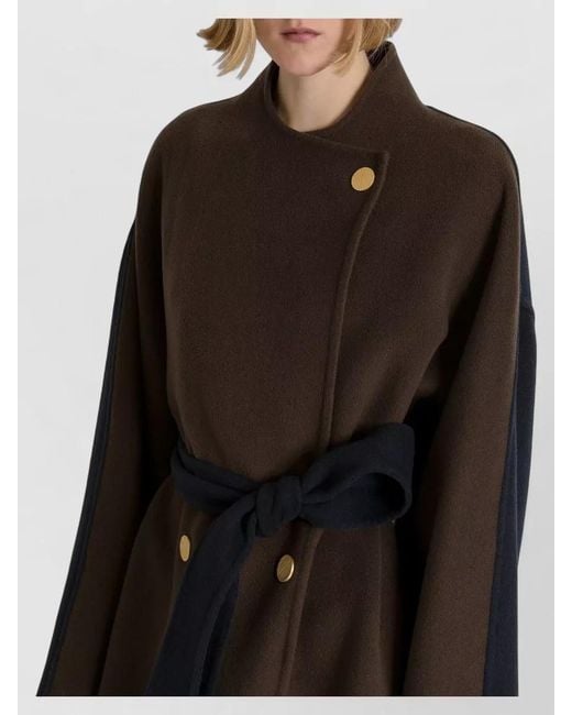 Alberta Ferretti Multicolor Long Wrap Jacket Belted Waist Contrast Panels