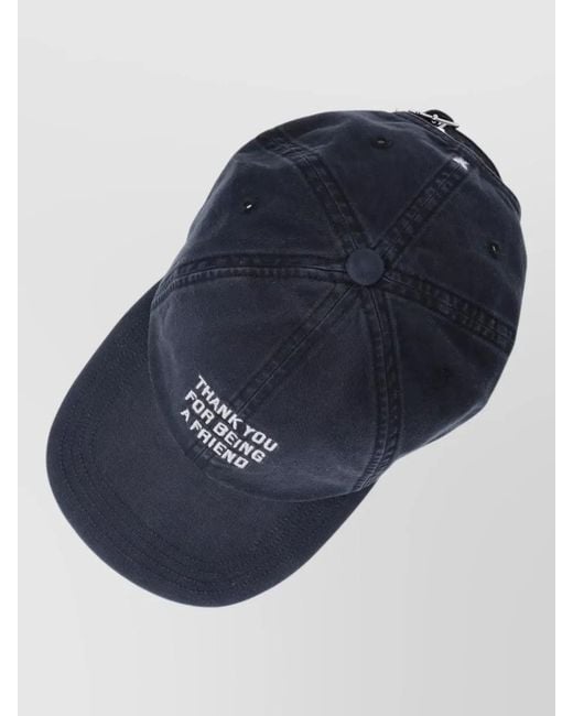 AMI Blue Cotton Logo-Embroidered Baseball Cap