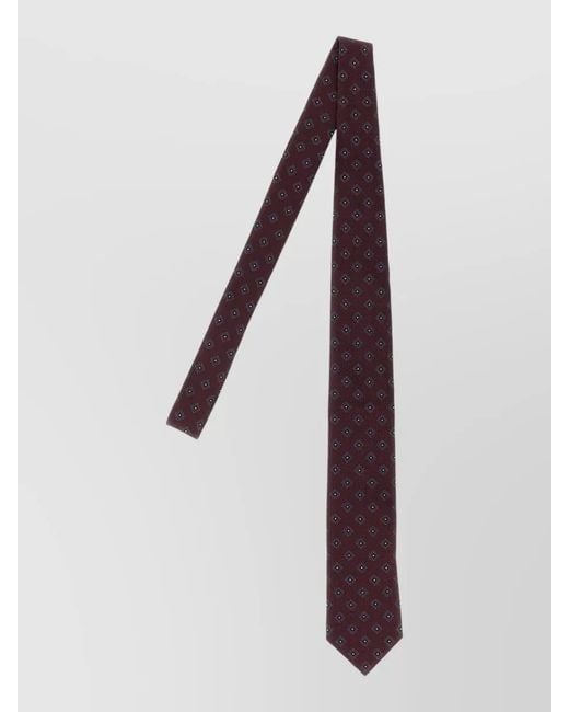 Brunello Cucinelli Purple Chevron Texture Silk Tie Pointed Tip for men