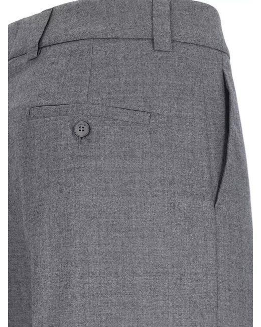 Incotex White Tailored Trousers Front Pleats Buttoned Back Pocket