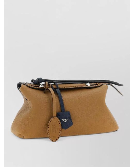 Fendi Blue Soft Selleria Reversible Shoulder Bag Top Handle
