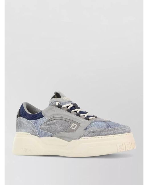 Fendi Multicolor Denim Low-Top Sneakers for men
