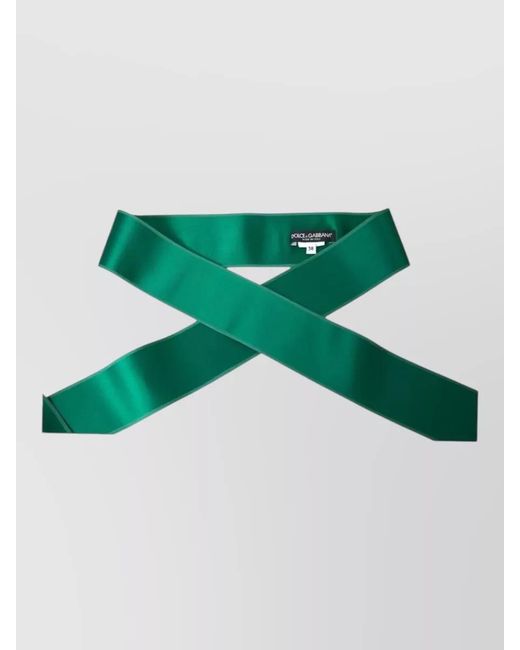 Dolce & Gabbana Green Silk Satin Long Waist Belt