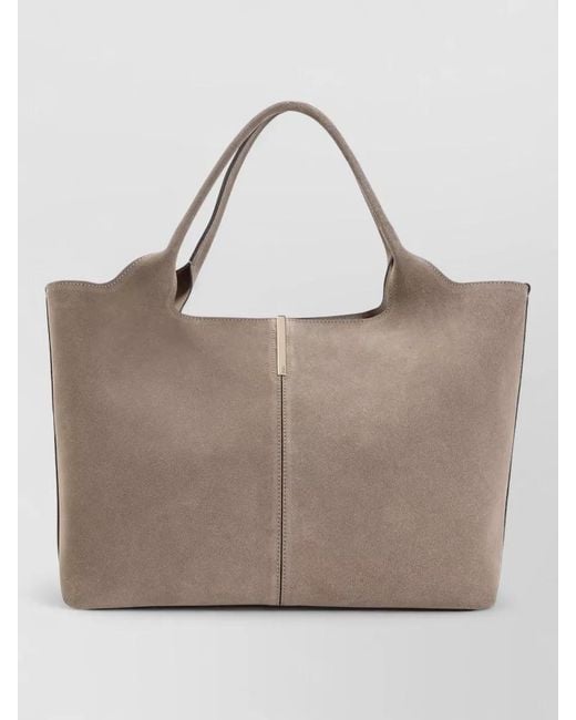 Tod's Natural Suede Leather Shoulder Bag