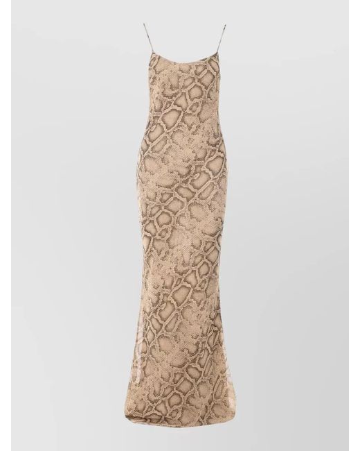 ANDAMANE Women's Natural Python-Print Tight-Fit Maxi Dress - hulwithkids.com