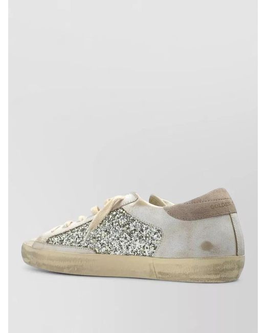 Golden Goose Deluxe Brand Natural Superstar Lace Up Sneakers Leather Star