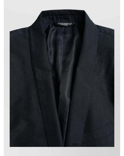 Dolce & Gabbana Black Single-Breasted Wool-Silk Blazer for men