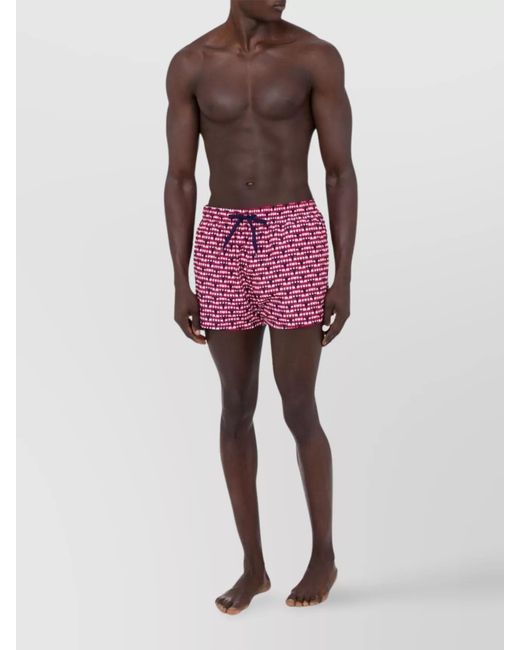 Moschino Red Graphic-Print Swim Shorts for men